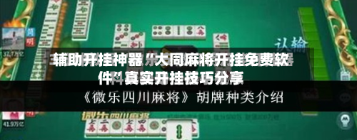 辅助开挂神器“大同麻将开挂免费软件”真实开挂技巧分享-第1张图片