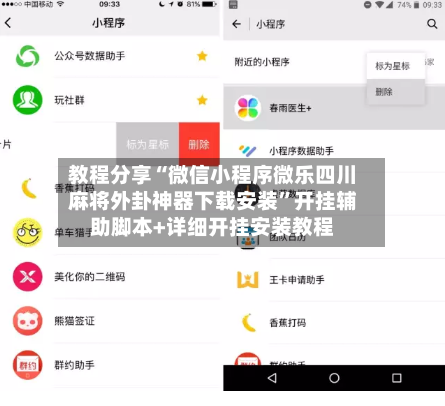 教程分享“微信小程序微乐四川麻将外卦神器下载安装”开挂辅助脚本+详细开挂安装教程-第1张图片