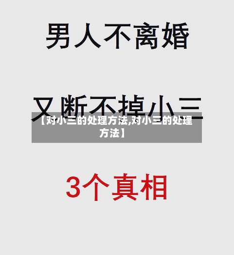 【对小三的处理方法,对小三的处理方法】-第2张图片