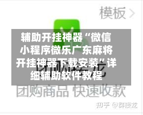 辅助开挂神器“微信小程序微乐广东麻将开挂神器下载安装”详细辅助软件教程-第2张图片