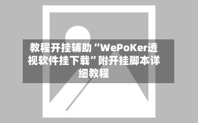 教程开挂辅助“WePoKer透视软件挂下载	”附开挂脚本详细教程-第1张图片
