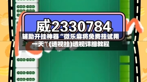 辅助开挂神器“微乐麻将免费挂试用一天”(透视挂)透视详细教程-第1张图片