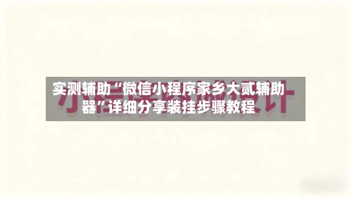 实测辅助“微信小程序家乡大贰辅助器”详细分享装挂步骤教程-第1张图片