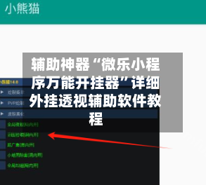 辅助神器“微乐小程序万能开挂器”详细外挂透视辅助软件教程-第1张图片