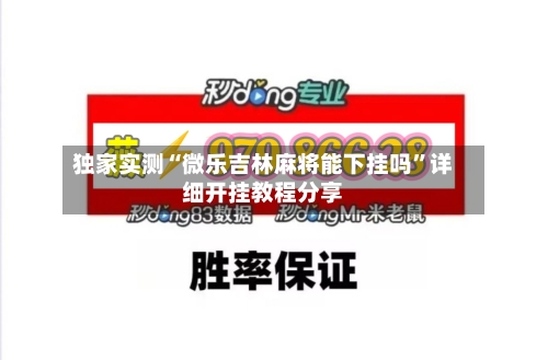 独家实测“微乐吉林麻将能下挂吗”详细开挂教程分享-第1张图片