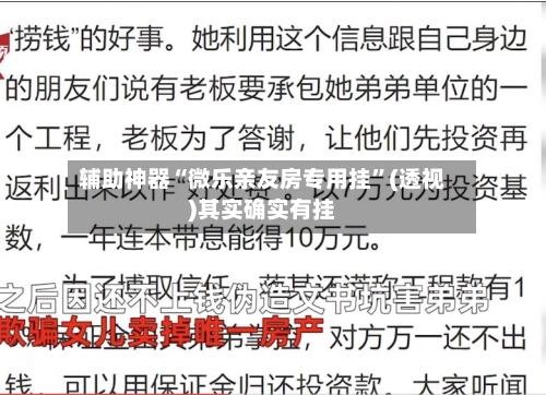 辅助神器“微乐亲友房专用挂”(透视)其实确实有挂-第1张图片