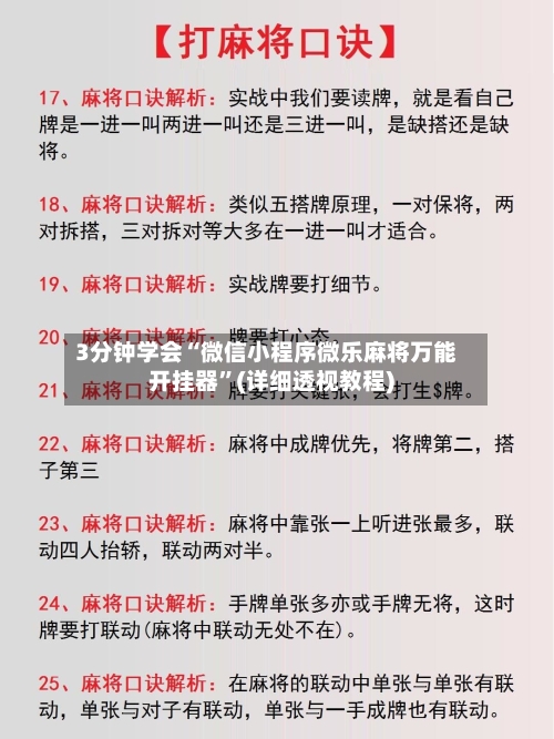 3分钟学会“微信小程序微乐麻将万能开挂器”(详细透视教程)-第1张图片