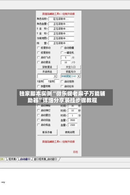 独家脚本实测“微乐捉老麻子万能辅助器”详细分享装挂步骤教程-第1张图片