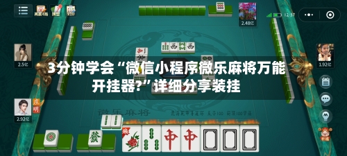 3分钟学会“微信小程序微乐麻将万能开挂器?	”详细分享装挂-第1张图片