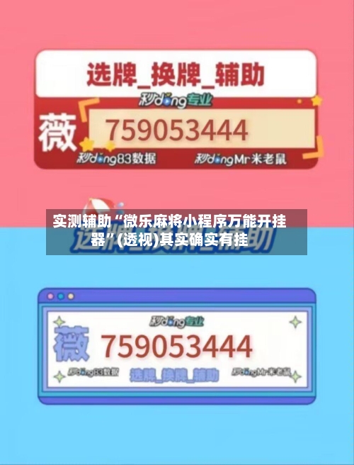 实测辅助“微乐麻将小程序万能开挂器”(透视)其实确实有挂-第1张图片