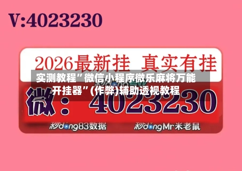 实测教程”微信小程序微乐麻将万能开挂器”(作弊)辅助透视教程-第1张图片
