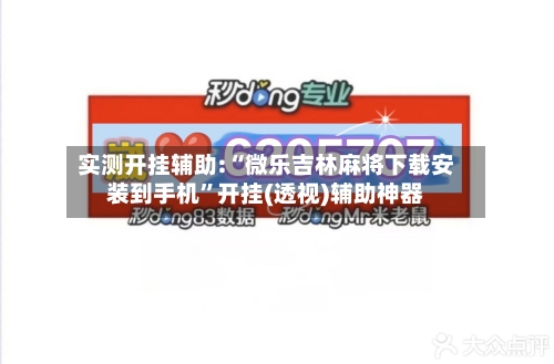 实测开挂辅助:“微乐吉林麻将下载安装到手机”开挂(透视)辅助神器-第1张图片