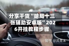 分享干货“哈局十三张辅助安卓版	”2026开挂教程步骤-第1张图片
