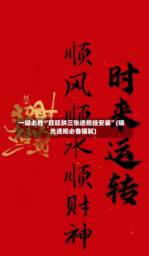 一键必胜“旺旺拼三张透视挂安装	”(曝光透视必备猫腻)-第1张图片