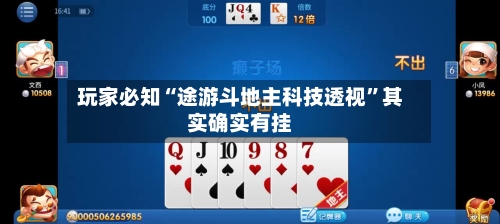 玩家必知“途游斗地主科技透视”其实确实有挂-第1张图片