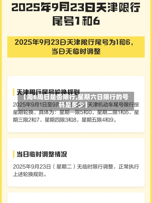 【周6周日是否限行,星期六日限行的号码是多少】-第1张图片