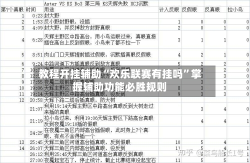 教程开挂辅助“欢乐联赛有挂吗”掌握辅助功能必胜规则-第1张图片