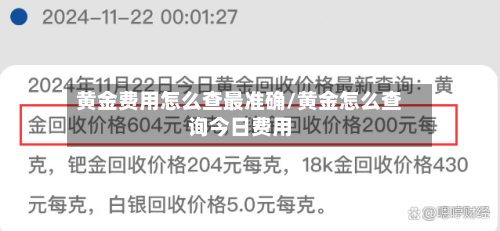 黄金费用怎么查最准确/黄金怎么查询今日费用-第1张图片