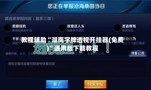 教程辅助“湖南字牌透视开挂器(免费)”通用版下载教程-第1张图片