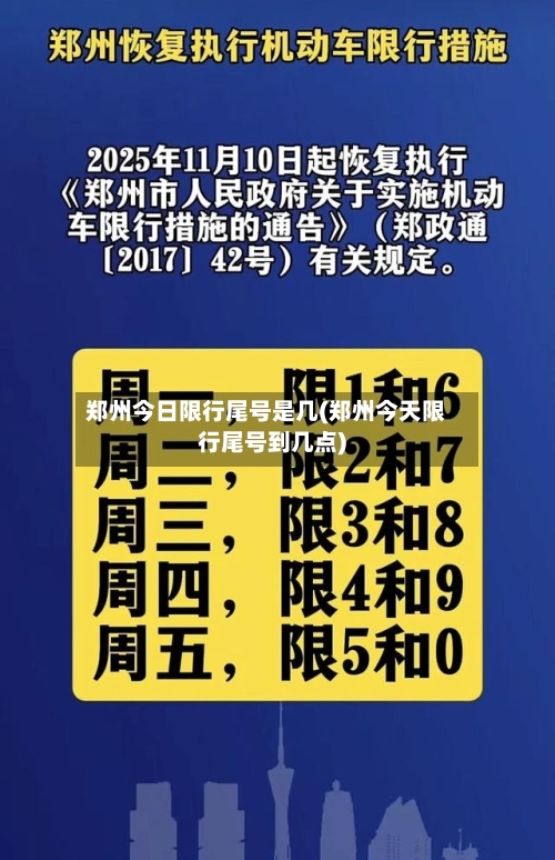 郑州今日限行尾号是几(郑州今天限行尾号到几点)-第1张图片