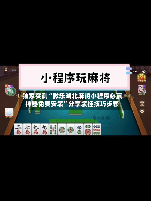 独家实测“微乐湖北麻将小程序必赢神器免费安装”分享装挂技巧步骤-第1张图片
