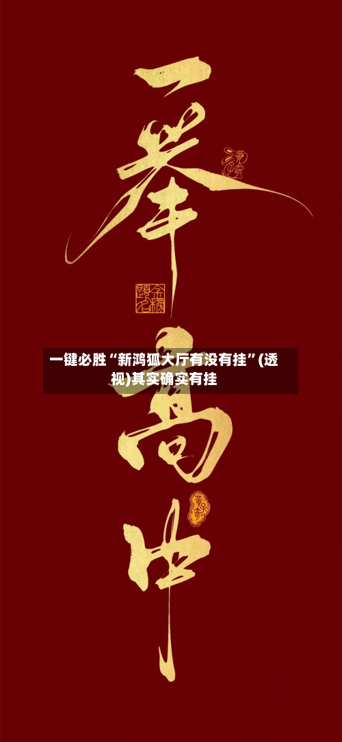一键必胜“新鸿狐大厅有没有挂”(透视)其实确实有挂-第1张图片