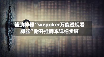 辅助神器“wepoker万能透视看牌器	”附开挂脚本详细步骤-第1张图片