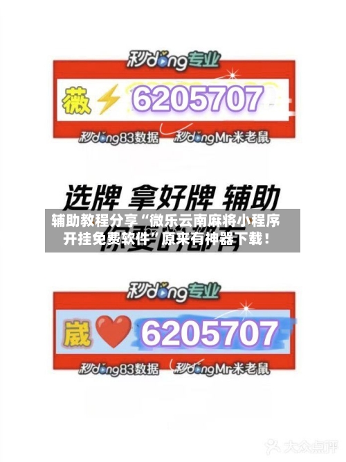 辅助教程分享“微乐云南麻将小程序开挂免费软件	”原来有神器下载！-第1张图片