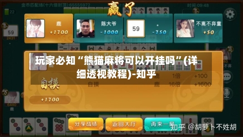 玩家必知“熊猫麻将可以开挂吗”(详细透视教程)-知乎-第1张图片
