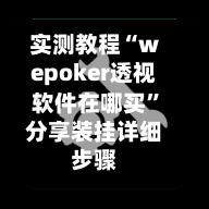 实测教程“wepoker透视软件在哪买	”分享装挂详细步骤-第1张图片
