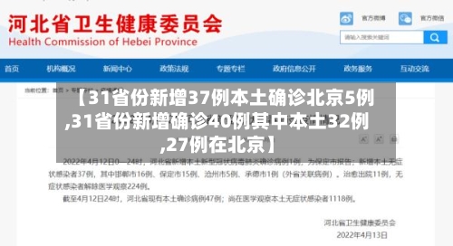 【31省份新增37例本土确诊北京5例,31省份新增确诊40例其中本土32例,27例在北京】-第1张图片
