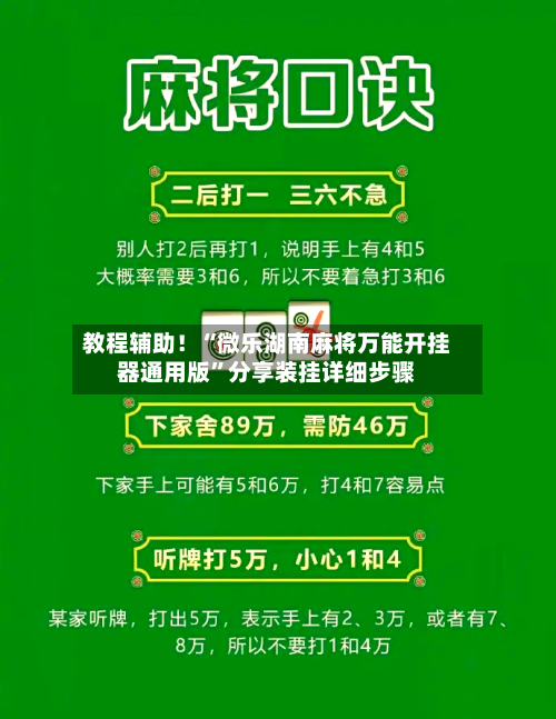 教程辅助！“微乐湖南麻将万能开挂器通用版”分享装挂详细步骤-第1张图片