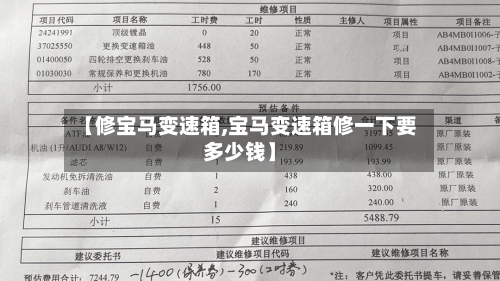 【修宝马变速箱,宝马变速箱修一下要多少钱】-第1张图片