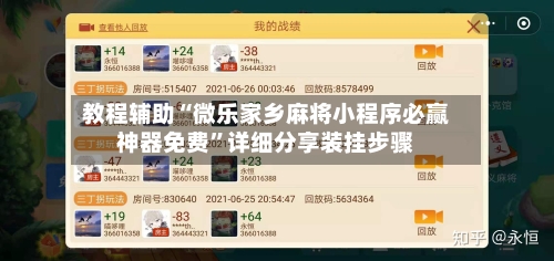 教程辅助“微乐家乡麻将小程序必赢神器免费”详细分享装挂步骤-第1张图片