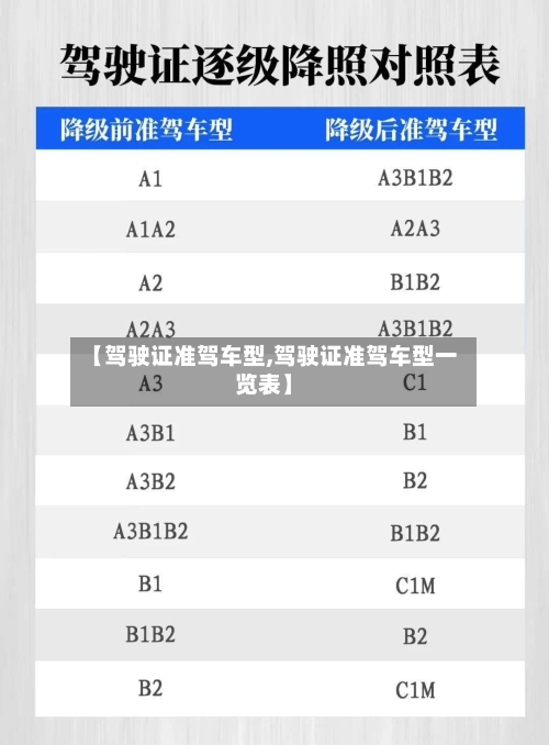 【驾驶证准驾车型,驾驶证准驾车型一览表】-第1张图片