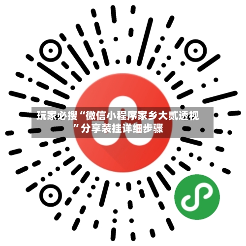 玩家必搜“微信小程序家乡大贰透视	”分享装挂详细步骤-第1张图片