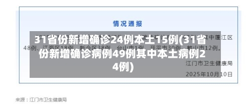 31省份新增确诊24例本土15例(31省份新增确诊病例49例其中本土病例24例)-第1张图片