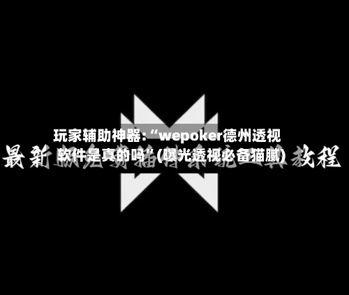 玩家辅助神器:“wepoker德州透视软件是真的吗”(曝光透视必备猫腻)-第1张图片