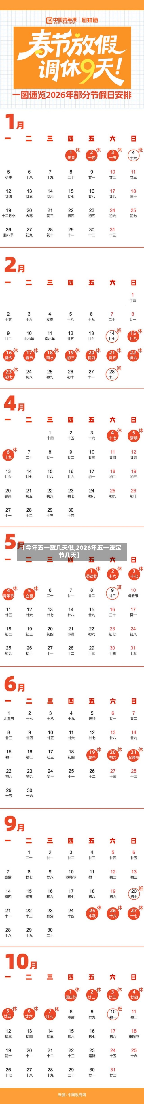 【今年五一放几天假,2026年五一法定节几天】-第1张图片