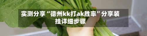 实测分享“德州kk打ak胜率	”分享装挂详细步骤-第1张图片
