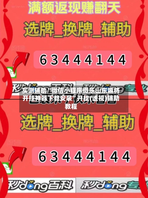 实测辅助“微信小程序微乐山东麻将开挂神器下载安装	”开挂(透视)辅助教程-第1张图片