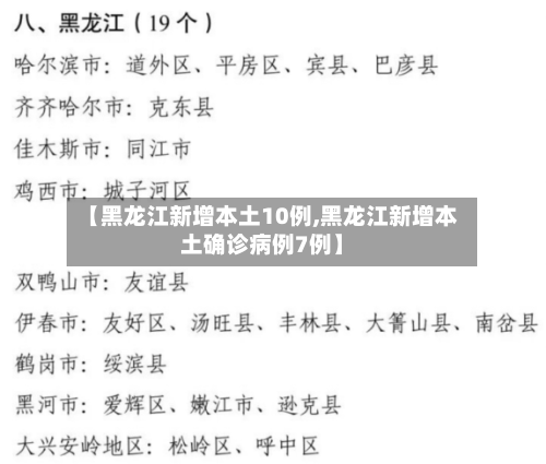 【黑龙江新增本土10例,黑龙江新增本土确诊病例7例】-第1张图片