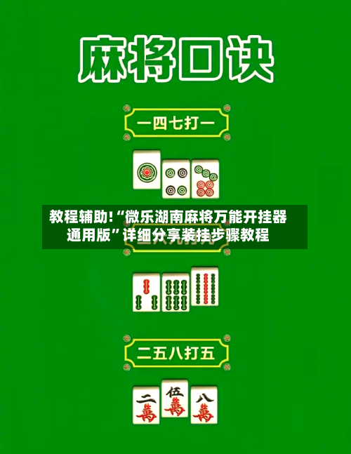 教程辅助!“微乐湖南麻将万能开挂器通用版”详细分享装挂步骤教程-第1张图片