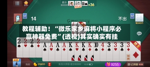 教程辅助！“微乐家乡麻将小程序必赢神器免费”(透视)其实确实有挂-第1张图片