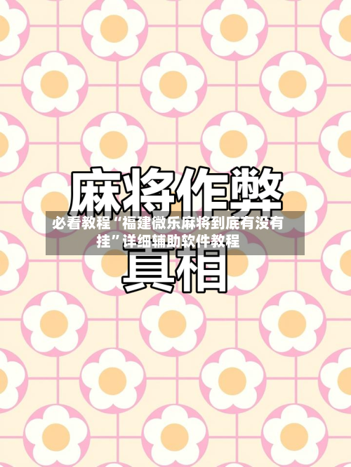 必看教程“福建微乐麻将到底有没有挂”详细辅助软件教程-第1张图片