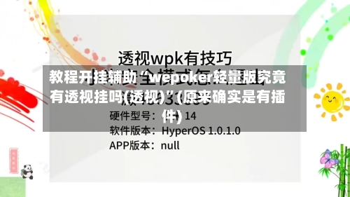 教程开挂辅助“wepoker轻量版究竟有透视挂吗(透视)”(原来确实是有插件)-第1张图片