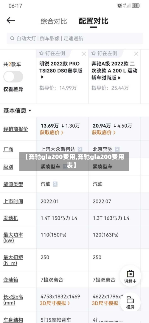 【奔驰gla200费用,奔驰gla200费用表】-第1张图片
