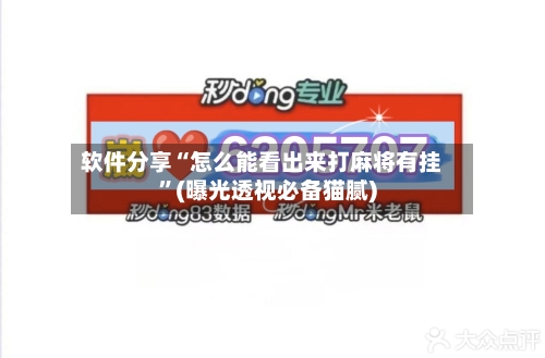 软件分享“怎么能看出来打麻将有挂”(曝光透视必备猫腻)-第1张图片