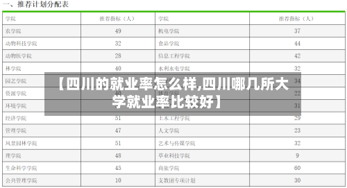 【四川的就业率怎么样,四川哪几所大学就业率比较好】-第1张图片