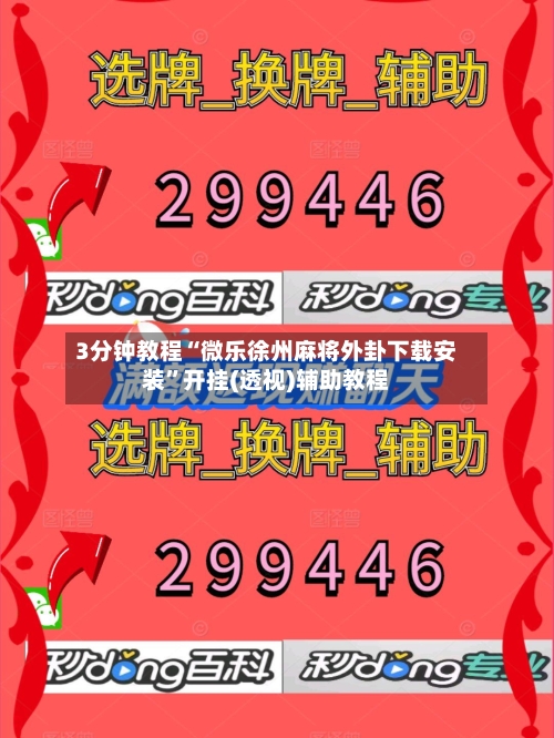 3分钟教程“微乐徐州麻将外卦下载安装”开挂(透视)辅助教程-第1张图片